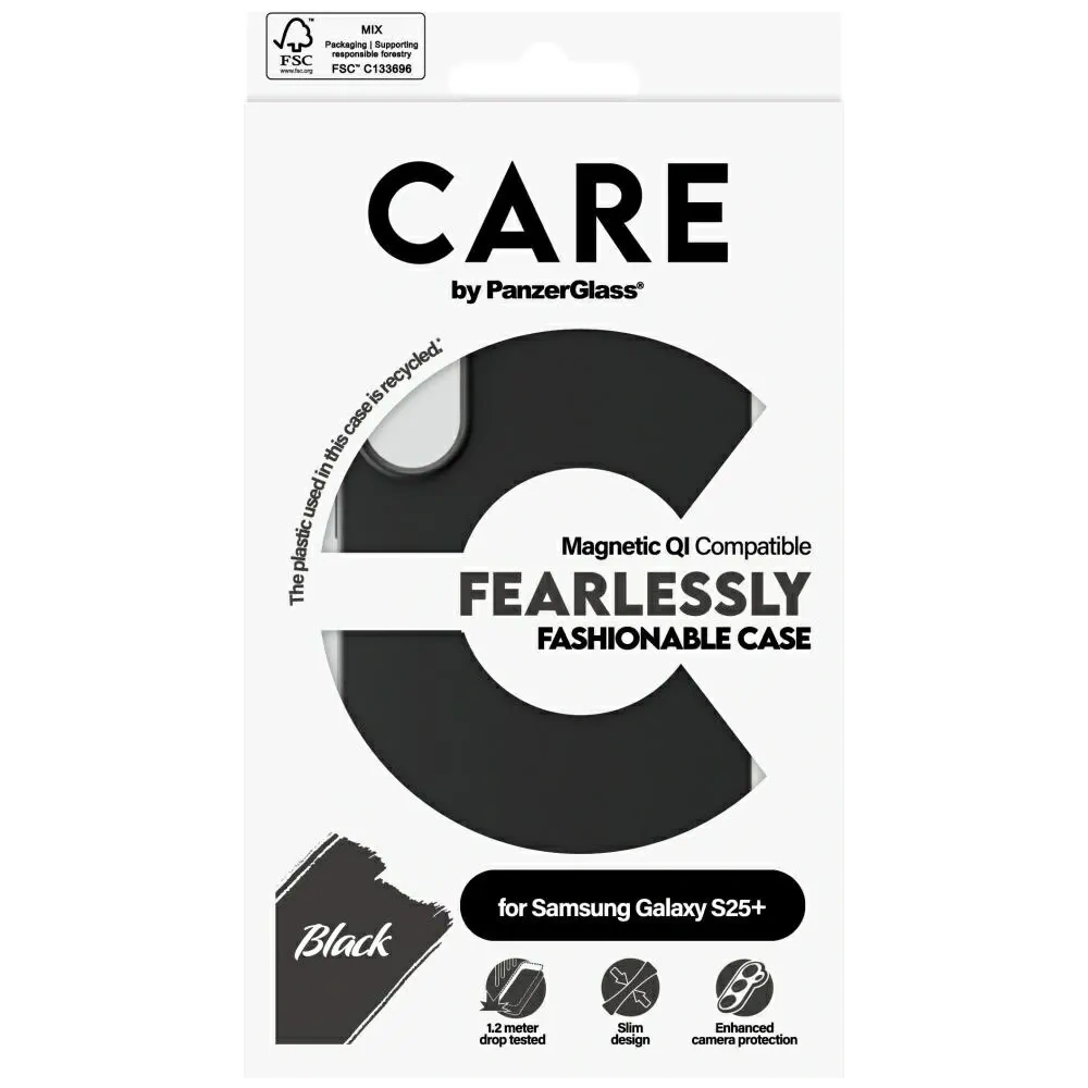 Wholesale CARE by PanzerGlass Fashion QI Samsung Galaxy S25+ Plus black - PZG866 - {ean13} - Hurt