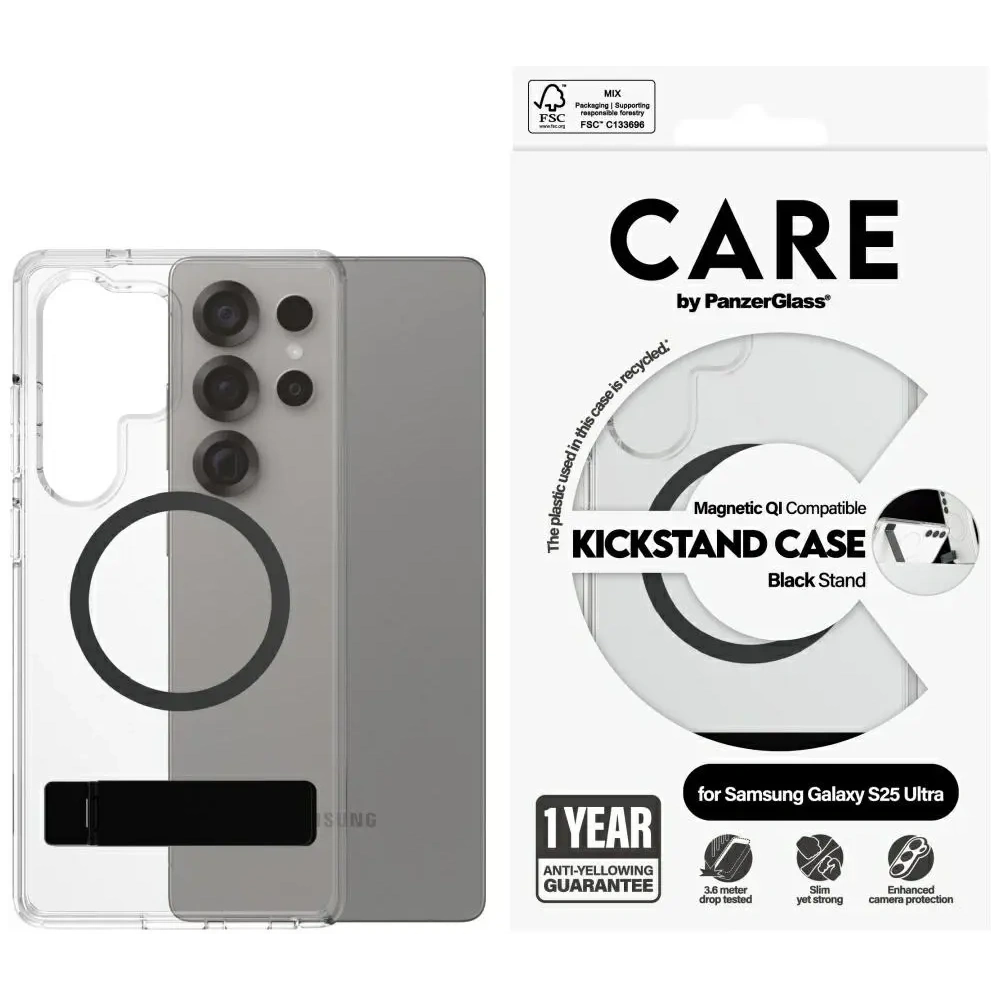 Wholesale CARE by PanzerGlass Feature Black Kickstand & QI Samsung Galaxy S25 Ultra clear - PZG873 - {ean13} - Hurt