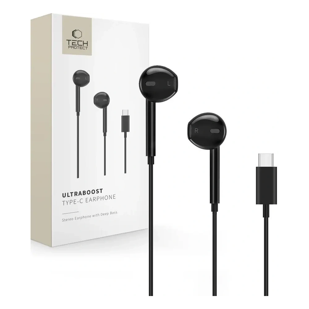 Hurtownia GSM - Căști Tech-Protect Ultraboost USB-C Negru Core - THP4152 - {ean13} - Hurt