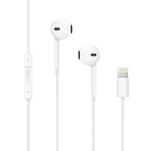 Słuchawki przewodowe Tech-Protect Ultraboost Lightning Earphone Core White