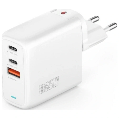Ładowarka sieciowa 4smarts Flex 65W USB-A, 2xUSB-C biały