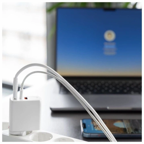 Ładowarka sieciowa 4smarts Flex 65W USB-A, 2xUSB-C biały