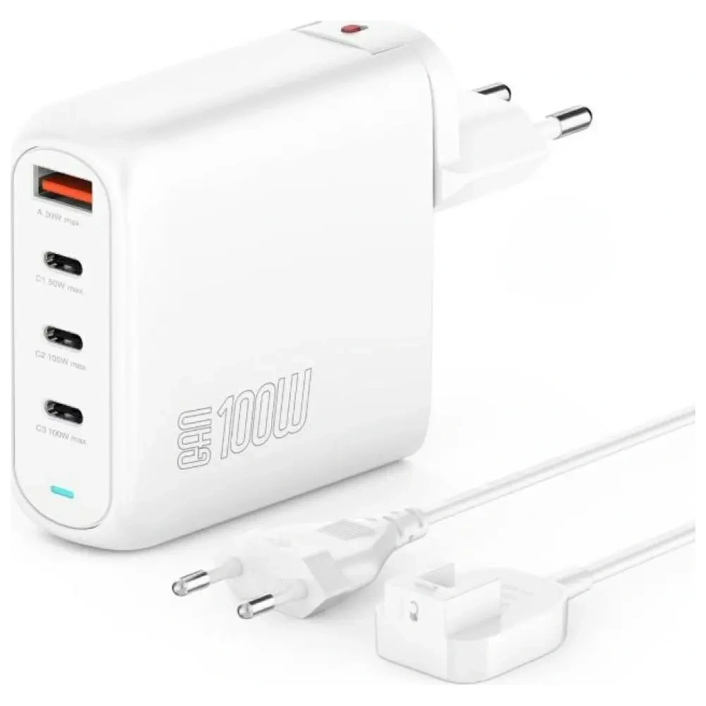 Hurtownia GSM - Încărcător de putere 4smarts Flex Pro 100W USB-A, 3xUSB-C, alb - 4SMR80 - {ean13} - Hurt