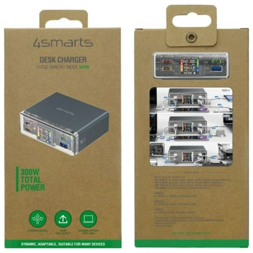 Stacja ładująca 4smarts Lucid 300W z trybem DIY szary