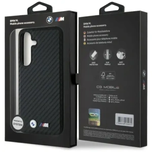 Hurtownia GSM - BMW Bőr Szén MagSafe Samsung Galaxy S25+ Plus fekete - BMW823 - {ean13} - Hurt