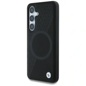 Wholesale BMW Leather Half Textured MagSafe Samsung Galaxy S25 black - BMW824 - {ean13} - Hurt
