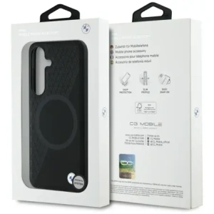 Hurtownia GSM - BMW Piele Semi-texturată MagSafe Samsung Galaxy S25 negru - BMW824 - {ean13} - Hurt