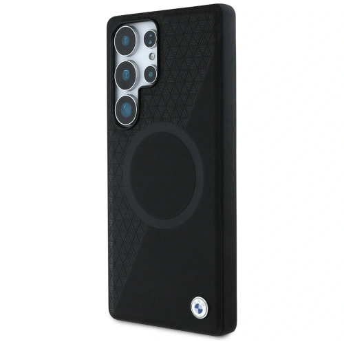 Etui BMW Leather Half Textured MagSafe do Samsung Galaxy S25 Ultra czarny