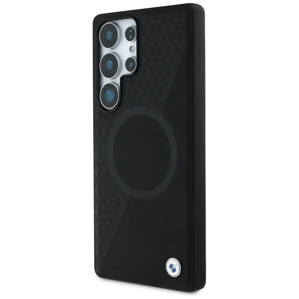 Hurtownia GSM - BMW Piele Texturată Parțial MagSafe Samsung Galaxy S25 Ultra negru - BMW825 - {ean13} - Hurt