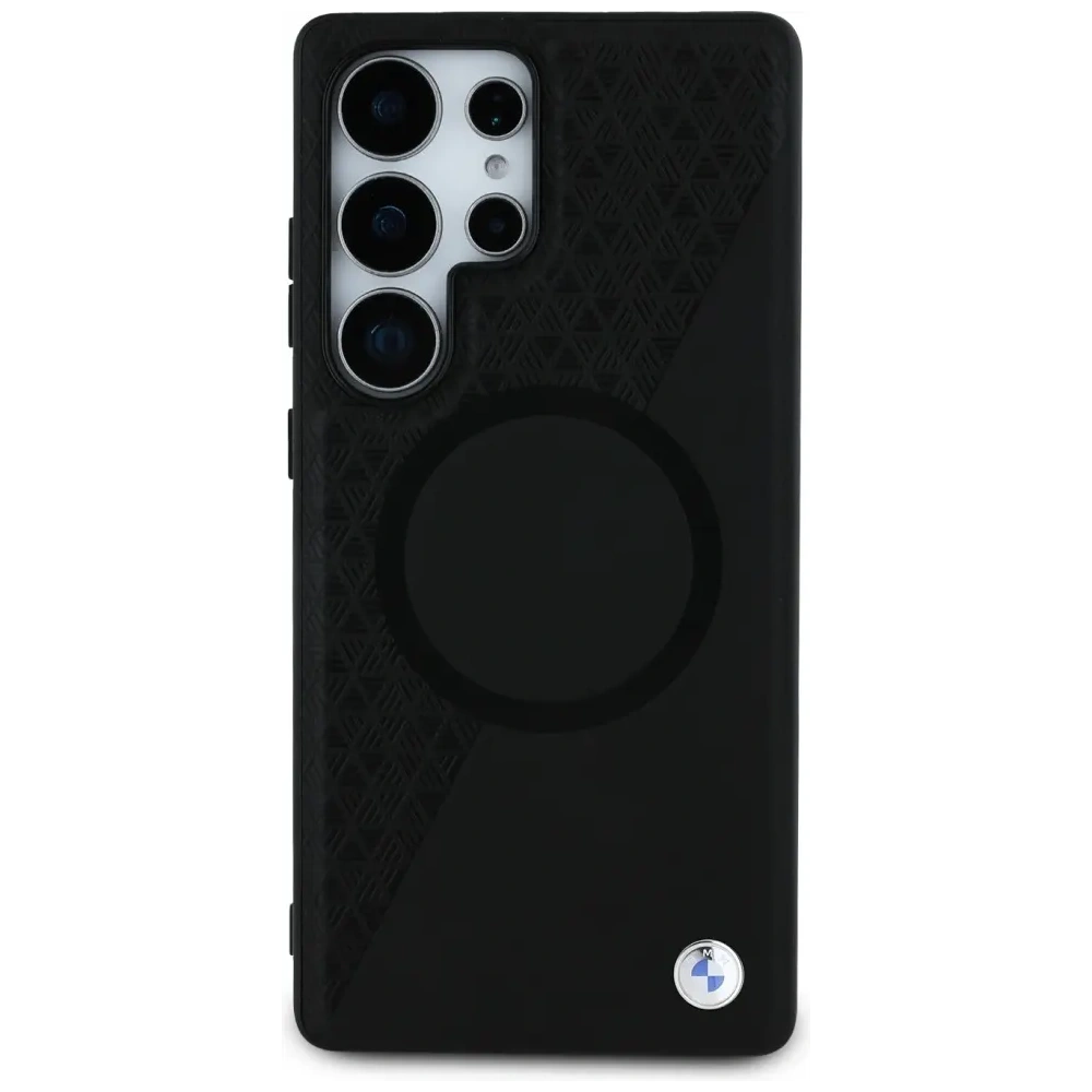 Hurtownia GSM - BMW Piele Texturată Parțial MagSafe Samsung Galaxy S25 Ultra negru - BMW825 - {ean13} - Hurt
