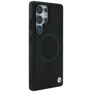 Wholesale BMW Leather Half Textured MagSafe Samsung Galaxy S25 Ultra black - BMW825 - {ean13} - Hurt