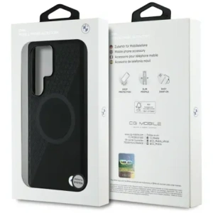 Hurtownia GSM - BMW Piele Texturată Parțial MagSafe Samsung Galaxy S25 Ultra negru - BMW825 - {ean13} - Hurt