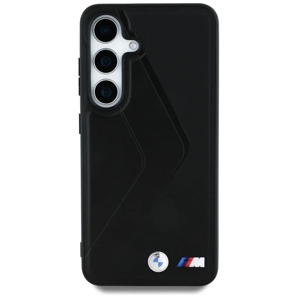 Wholesale BMW Leather Oversized Stripes MagSafe Samsung Galaxy S25 black - BMW826 - {ean13} - Hurt