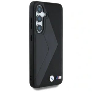 Wholesale BMW Leather Oversized Stripes MagSafe Samsung Galaxy S25 black - BMW826 - {ean13} - Hurt