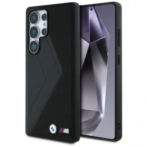 Hurtownia GSM - BMW Bőr Nagy Méretű Csíkok MagSafe Samsung Galaxy S25 Ultra fekete - BMW827 - {ean13} - Hurt