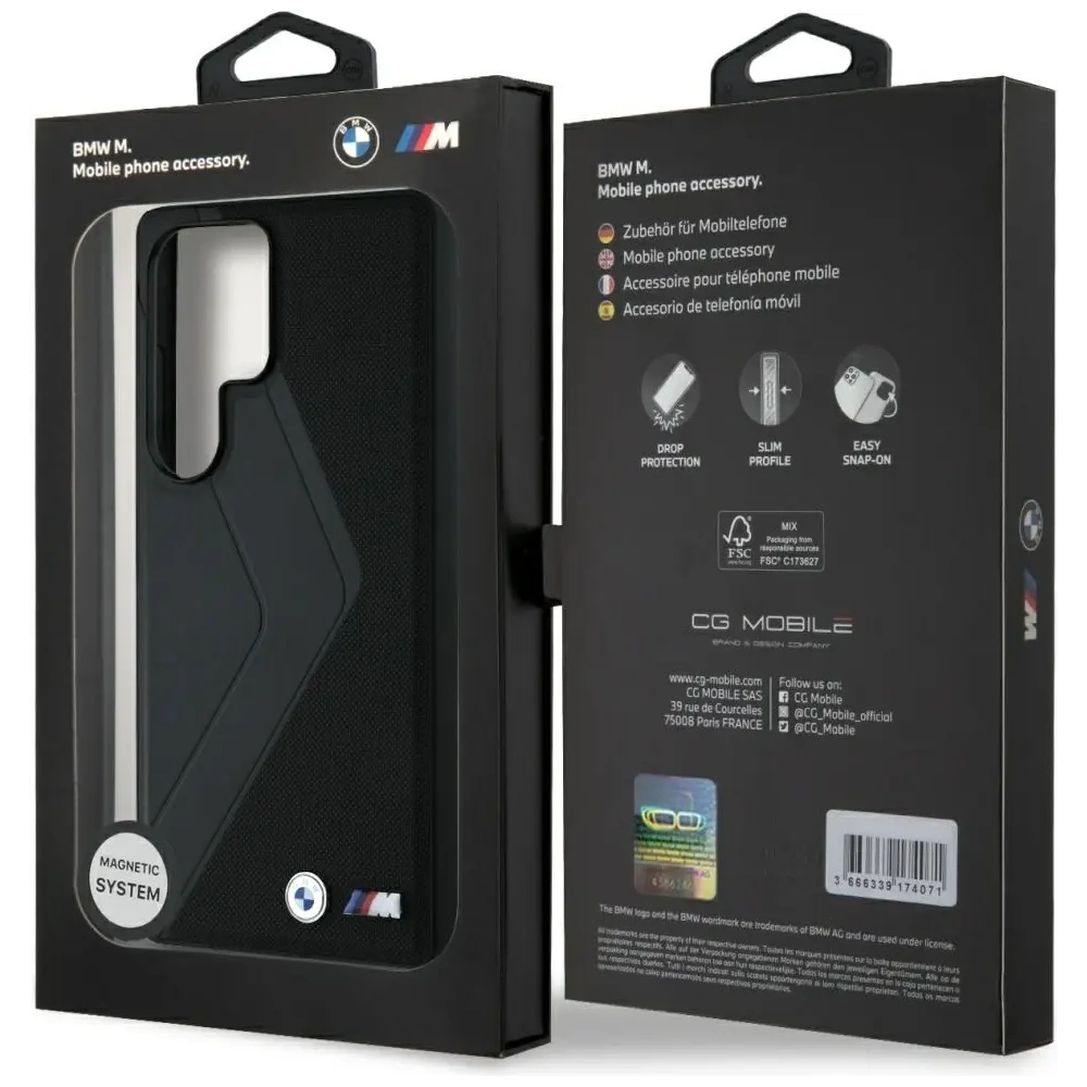 Wholesale BMW Leather Oversized Stripes MagSafe Samsung Galaxy S25 Ultra black - BMW827 - {ean13} - Hurt