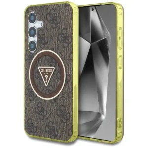 Hurtownia GSM - Guess 4G Csillogó Háromszög Gombok MagSafe Samsung Galaxy S25 barna - GUE4554 - {ean13} - Hurt