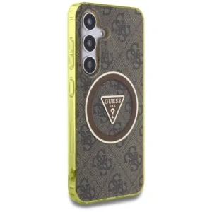 Wholesale Guess 4G Glitter Triangle Buttons MagSafe Samsung Galaxy S25 brown - GUE4554 - {ean13} - Hurt