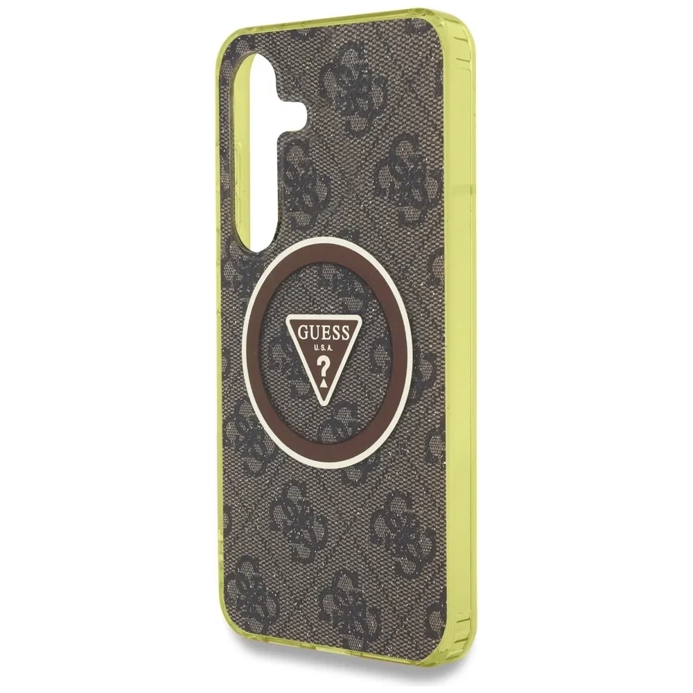 Wholesale Guess 4G Glitter Triangle Buttons MagSafe Samsung Galaxy S25 brown - GUE4554 - {ean13} - Hurt