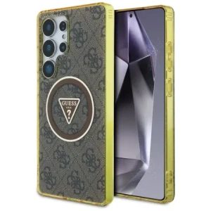 Wholesale Guess 4G Glitter Triangle Buttons MagSafe Samsung Galaxy S25 Ultra brown - GUE4555 - {ean13} - Hurt