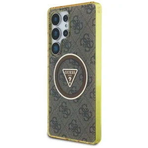 Wholesale Guess 4G Glitter Triangle Buttons MagSafe Samsung Galaxy S25 Ultra brown - GUE4555 - {ean13} - Hurt