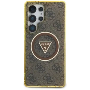 Wholesale Guess 4G Glitter Triangle Buttons MagSafe Samsung Galaxy S25 Ultra brown - GUE4555 - {ean13} - Hurt