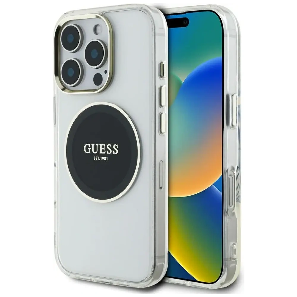 Hurtownia GSM - Etui Guess IML Metal Colored Circle Classic Logo MagSafe do Apple iPhone 16 Pro Max czarny - GUE4557 - {ean13} - Hurt