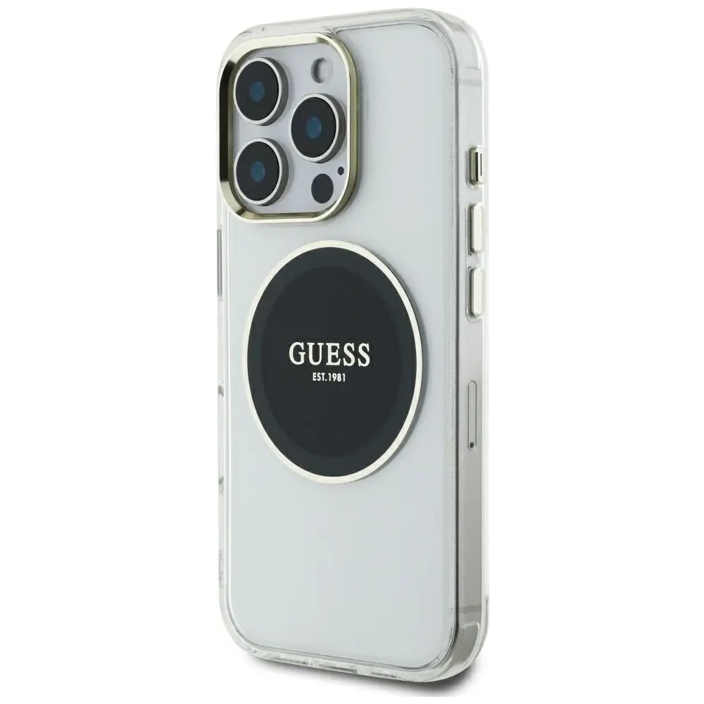 Hurtownia GSM - Etui Guess IML Metal Colored Circle Classic Logo MagSafe do Apple iPhone 16 Pro Max czarny - GUE4557 - {ean13} - Hurt