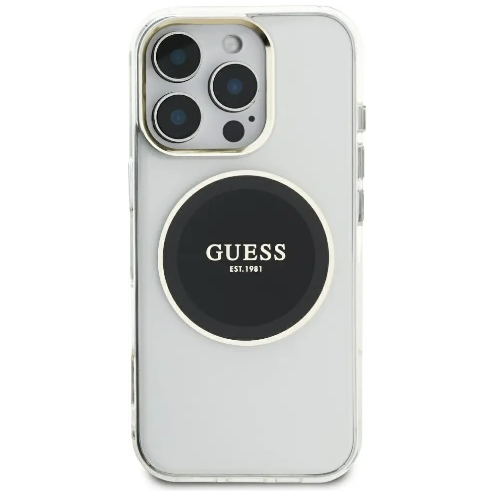 Hurtownia GSM - Etui Guess IML Metal Colored Circle Classic Logo MagSafe do Apple iPhone 16 Pro Max czarny - GUE4557 - {ean13} - Hurt