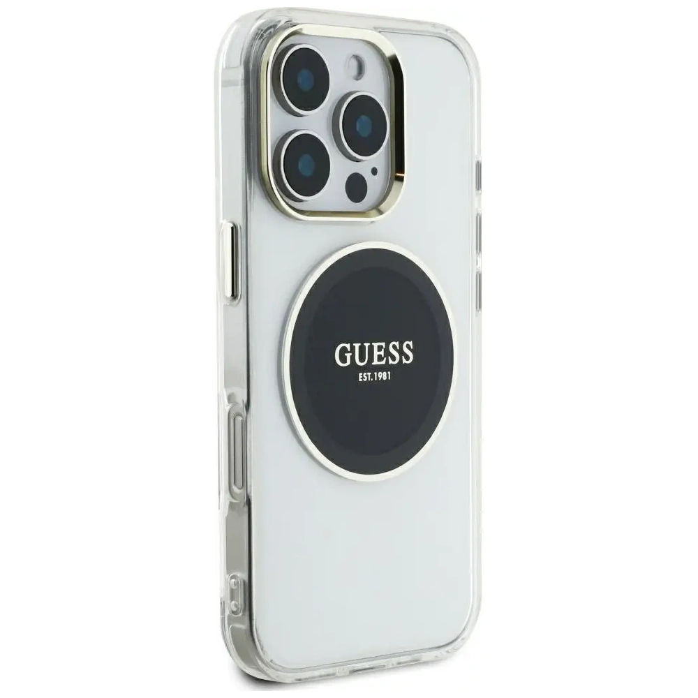 Hurtownia GSM - Etui Guess IML Metal Colored Circle Classic Logo MagSafe do Apple iPhone 16 Pro Max czarny - GUE4557 - {ean13} - Hurt