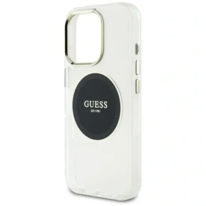 Wholesale Guess IML Metal Colored Circle Classic Logo MagSafe Apple iPhone 16 Pro Max black - GUE4557 - {ean13} - Hurt