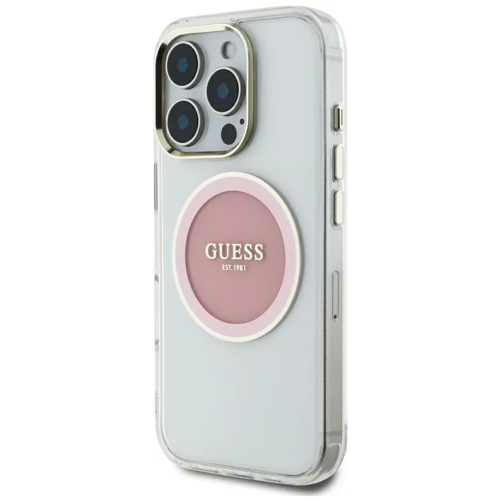 Hurtownia GSM - Gondolj IML Fém Színes Kör Klasszikus Logó MagSafe Apple iPhone 16 Pro Max rózsaszín - GUE4558 - {ean13} - Hurt