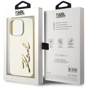 Wholesale Karl Lagerfeld Wrinkled Metal Signature Apple iPhone 15 Pro gold - KLD22041 - {ean13} - Hurt