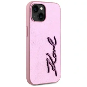 Wholesale Karl Lagerfeld Wrinkled Metal Signature Apple iPhone 15 pink - KLD22042 - {ean13} - Hurt