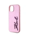 Wholesale Karl Lagerfeld Wrinkled Metal Signature Apple iPhone 15 pink - KLD22042 - {ean13} - Hurt