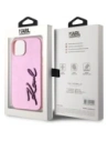 Wholesale Karl Lagerfeld Wrinkled Metal Signature Apple iPhone 15 pink - KLD22042 - {ean13} - Hurt