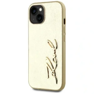 Hurtownia GSM - Karl Lagerfeld Gyűrött Fém Aláírás Apple iPhone 15 arany - KLD22043 - {ean13} - Hurt