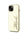 Wholesale Karl Lagerfeld Wrinkled Metal Signature Apple iPhone 15 gold - KLD22043 - {ean13} - Hurt