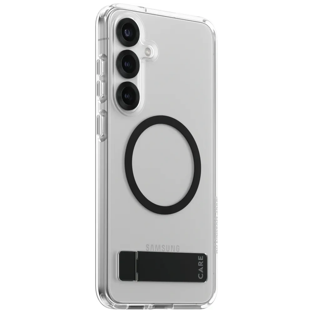 Hurtownia GSM - CARE od PanzerGlass Funkce Černý stojánek & QI Samsung Galaxy S25+ Plus průhledný - PZG874 - {ean13} - Hurt