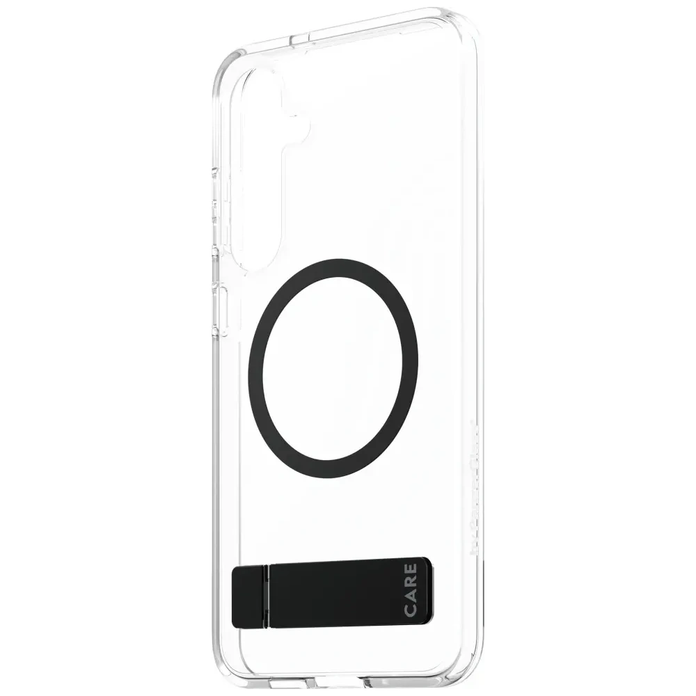 Hurtownia GSM - CARE od PanzerGlass Funkce Černý stojánek & QI Samsung Galaxy S25+ Plus průhledný - PZG874 - {ean13} - Hurt