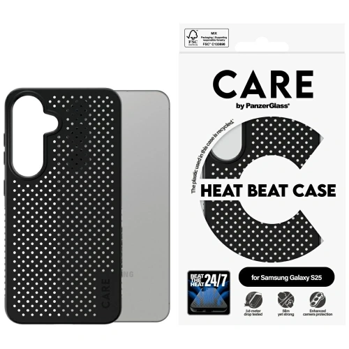 Etui CARE by PanzerGlass Feature Heat Beat do Samsung Galaxy S25 czarny