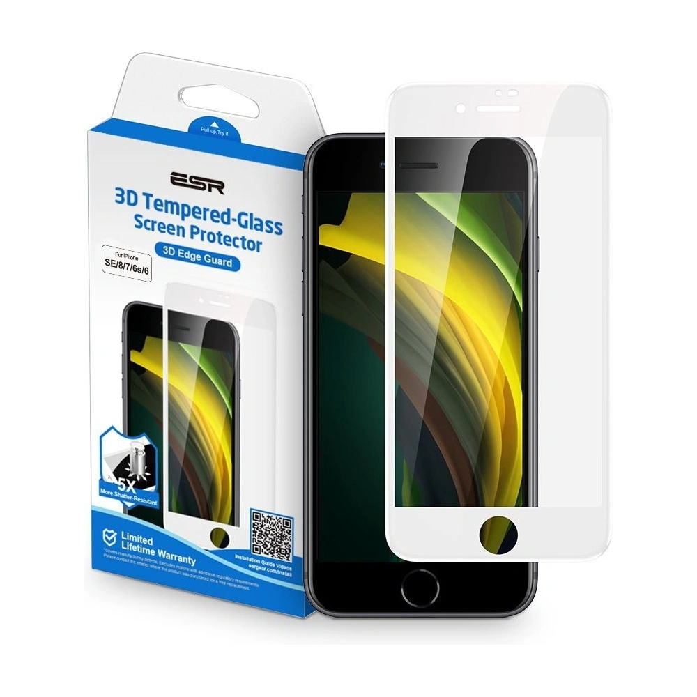 Hurtownia GSM - Sklo ESR Screen Shield 3D Apple iPhone SE 2022/SE 2020/8/7 Bílá - ESR184WHT - {ean13} - Hurt