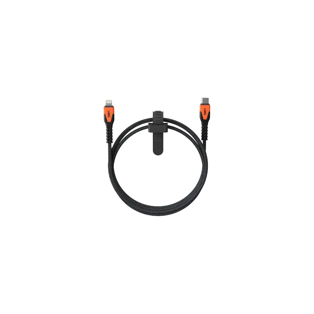 UAG Urban Armor Gear Robustes Kabel USB-C / Lightning 30W 1,5 m (schwarz / orange)