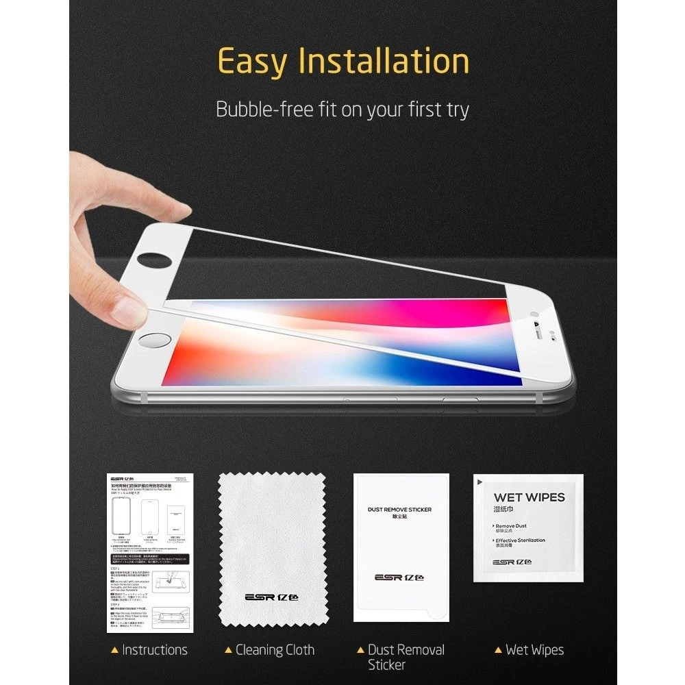 Hurtownia GSM - Sklo ESR Screen Shield 3D Apple iPhone SE 2022/SE 2020/8/7 Bílá - ESR184WHT - {ean13} - Hurt