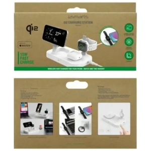 Hurtownia GSM - 4smarts Qi2 Trident töltőállomás MFI gyorstöltővel Apple Watch-hoz, fehér - 4SMR84 - {ean13} - Hurt