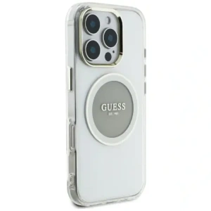 Wholesale Guess IML Metal Colored Circle Classic Logo MagSafe Apple iPhone 16 Pro Max grey - GUE4559 - {ean13} - Hurt