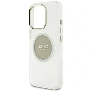 Wholesale Guess IML Metal Colored Circle Classic Logo MagSafe Apple iPhone 16 Pro Max grey - GUE4559 - {ean13} - Hurt