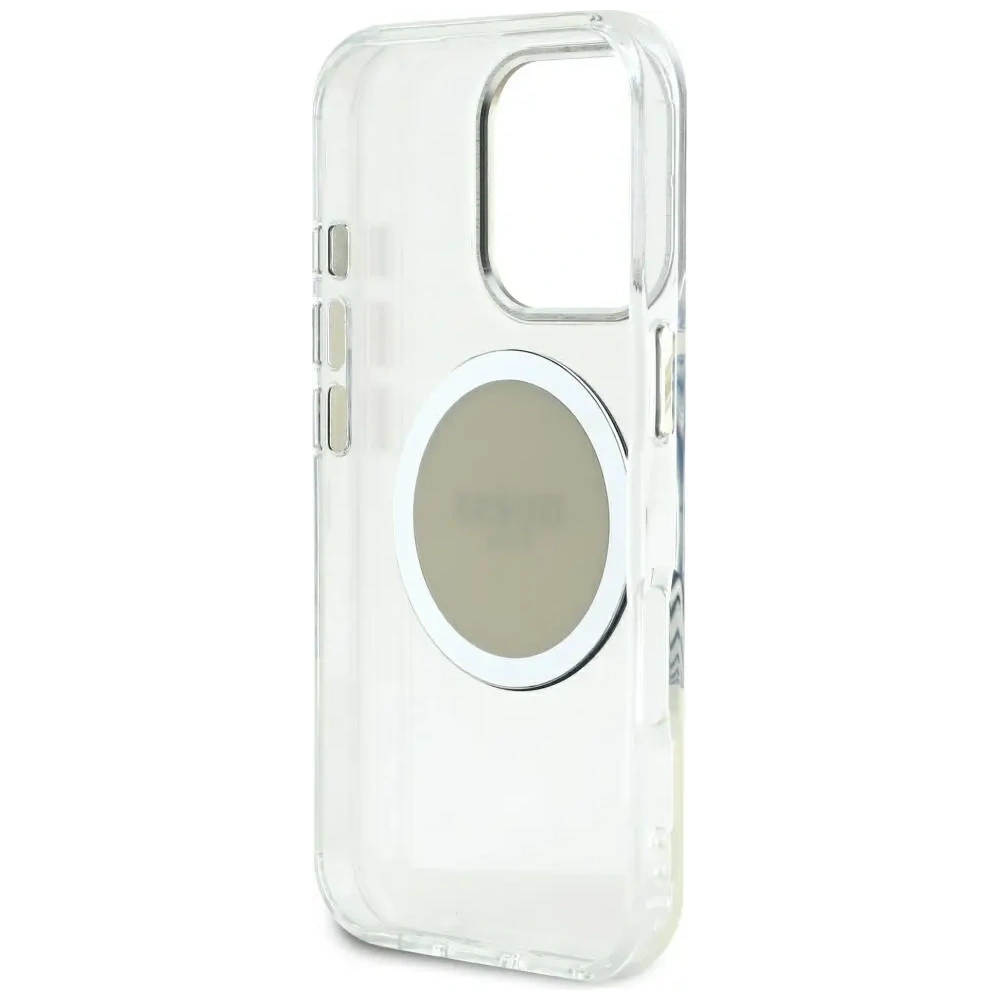 Wholesale Guess IML Metal Colored Circle Classic Logo MagSafe Apple iPhone 16 Pro Max grey - GUE4559 - {ean13} - Hurt