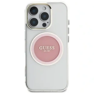 Hurtownia GSM - Hádej IML Metal Barevný Kruh Klasické Logo MagSafe Apple iPhone 16 Pro růžový - GUE4560 - {ean13} - Hurt