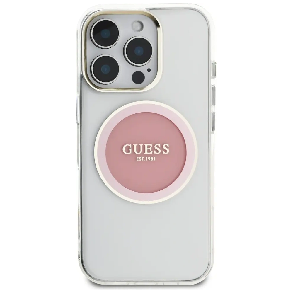 Hurtownia GSM - Etui Guess IML Metal Colored Circle Classic Logo MagSafe do Apple iPhone 16 Pro różowy - GUE4560 - {ean13} - Hurt